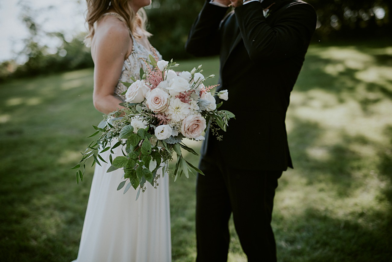 blush wedding bouquets, Lakeside wedding in Green Lake Wisconsin -Heidel House Wedding - Green Lake Wisconsin Wedding