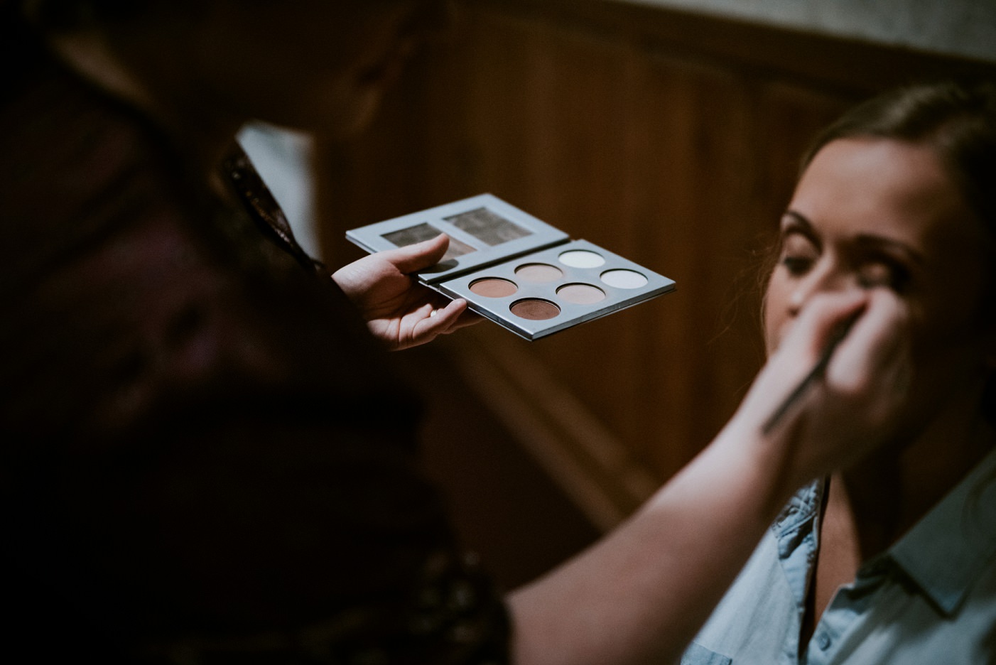 Getting Ready photos in a Church basement - La Crosse WI WEDDING PHOTOGRAPHER