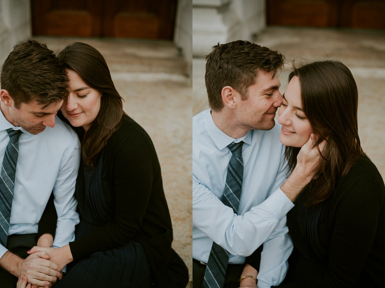 Downtown City Engagement Session - Madison WI Wedding Photographer - Natural Intuition Photography
