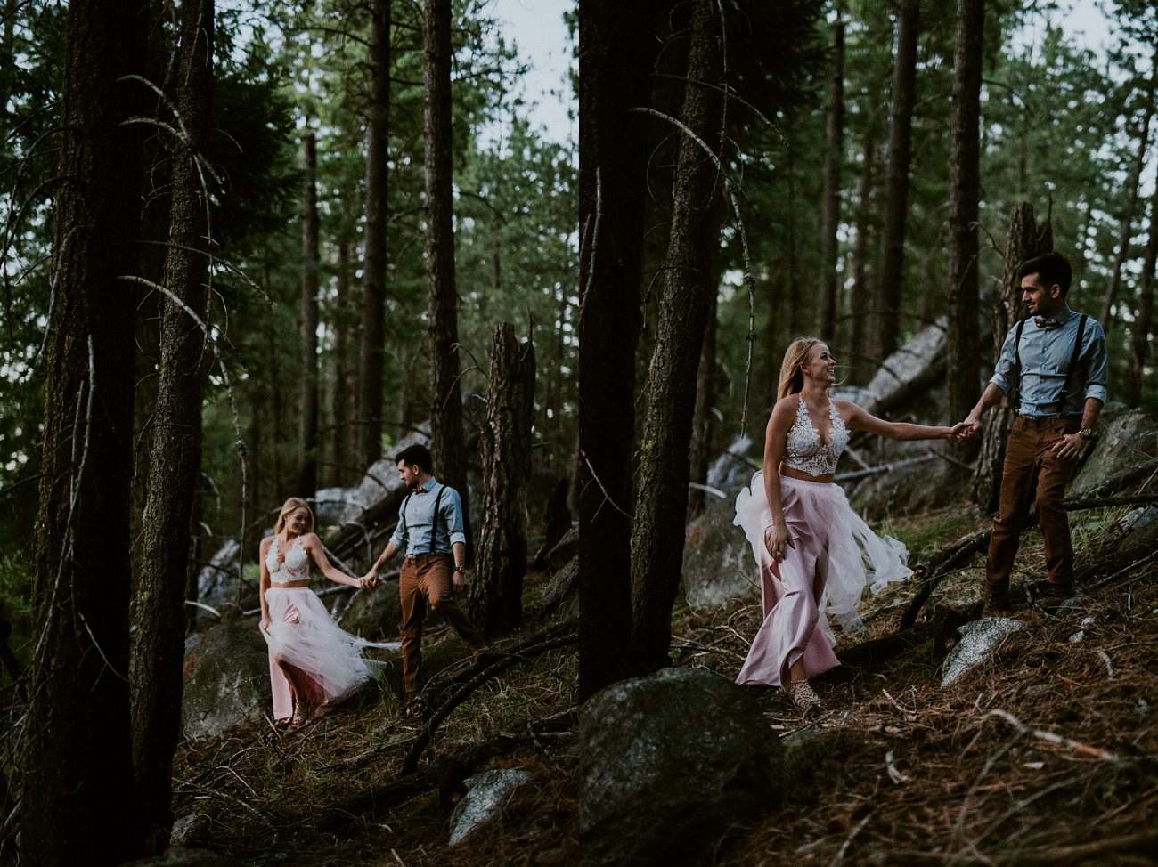 Military Couple Elopes in Leavenworth Washington on a mountain - natural intuition photography