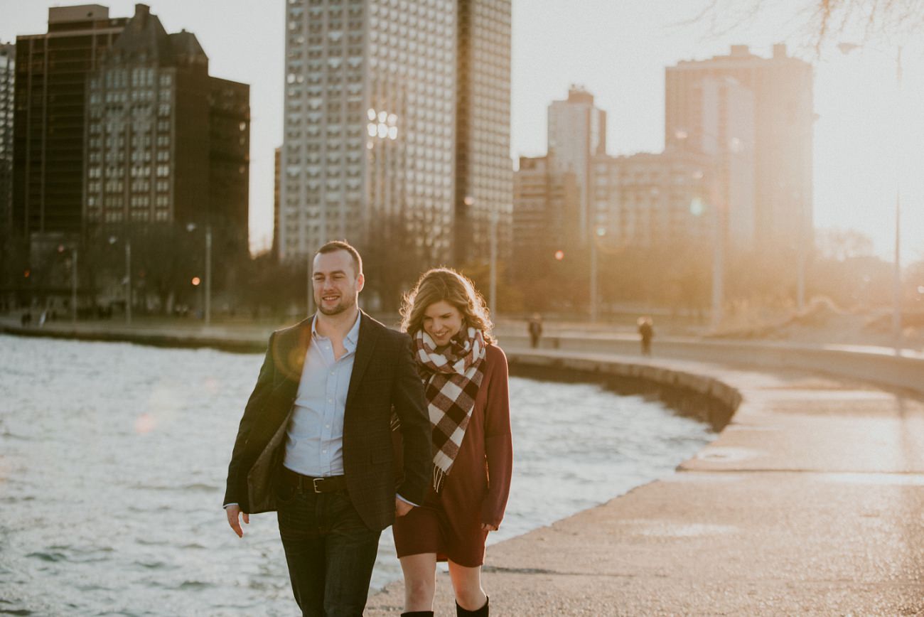 North Avenue Beach Downtown Chicago Engagement Session - Chicago Engagement - Chicago Wedding Photographer