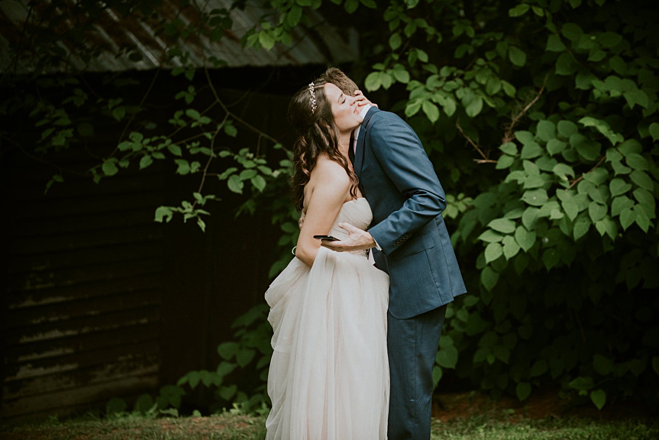 Adventurous Bride, First Look Photos, Backyard Hilltop Wedding in Spring Green Wisconsin, Madison WI Wedding Photographer