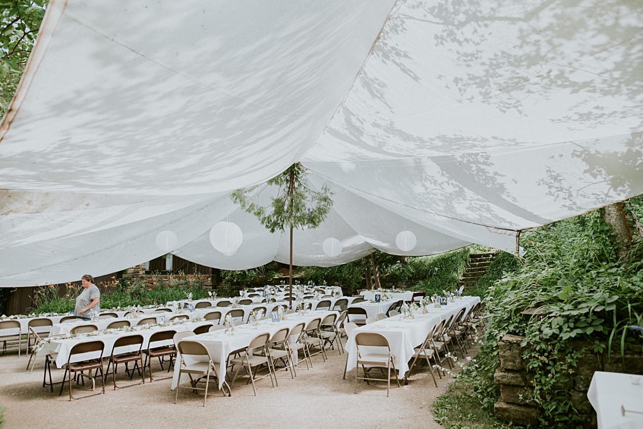 Tent Wedding, Greenery on tables, Backyard Hilltop Wedding in Spring Green Wisconsin, Madison WI Wedding Photographer