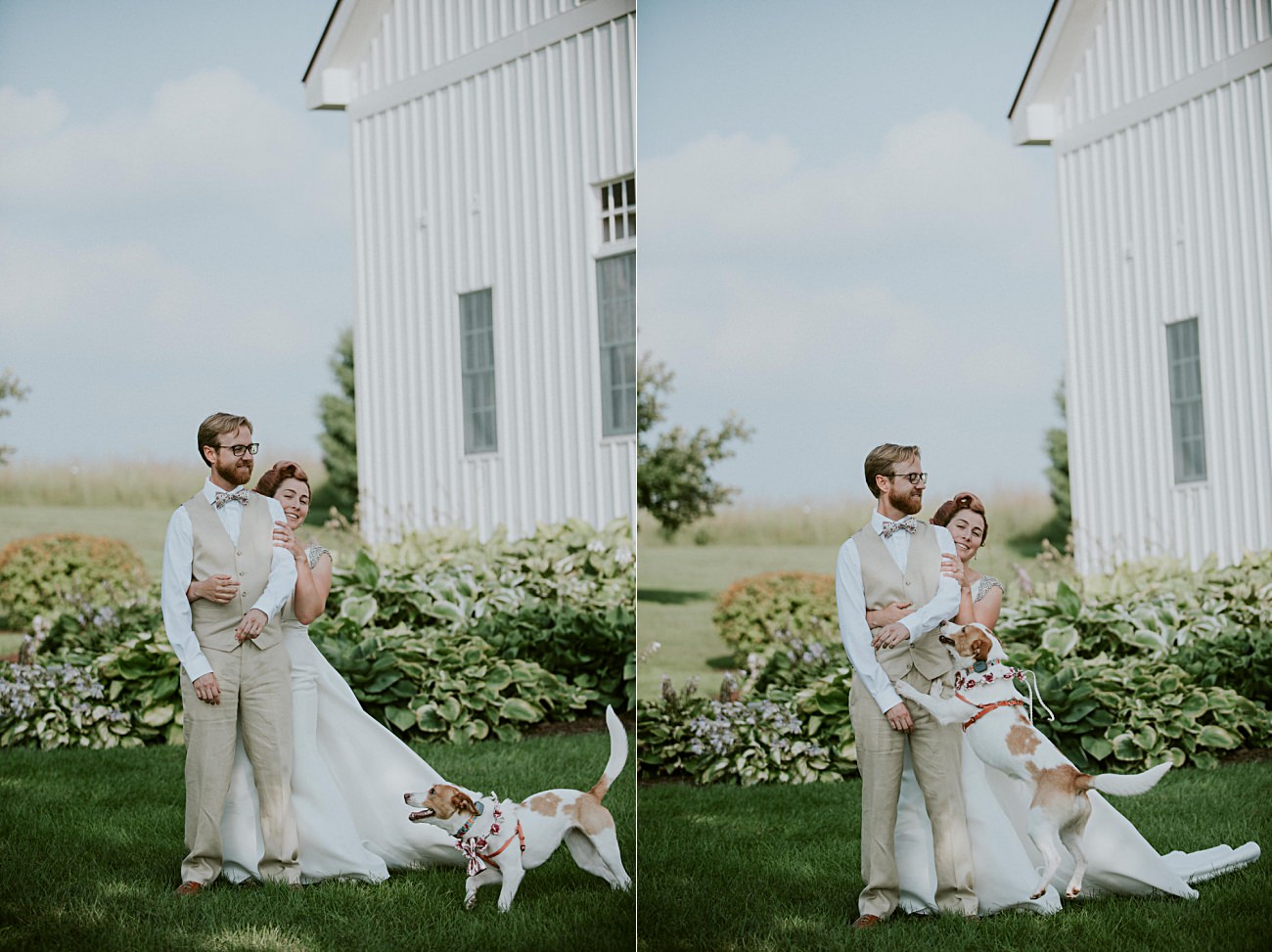 First Look, Mt Horeb Wisconsin Backyard Wedding - Madison Wisconsin Wedding Photographer