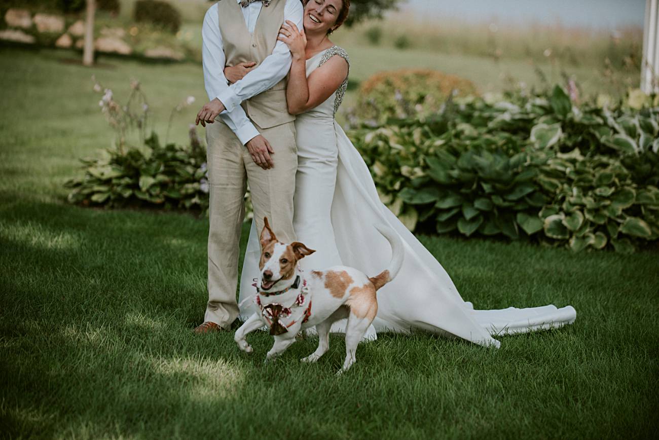 First Look, Mt Horeb Wisconsin Backyard Wedding - Madison Wisconsin Wedding Photographer