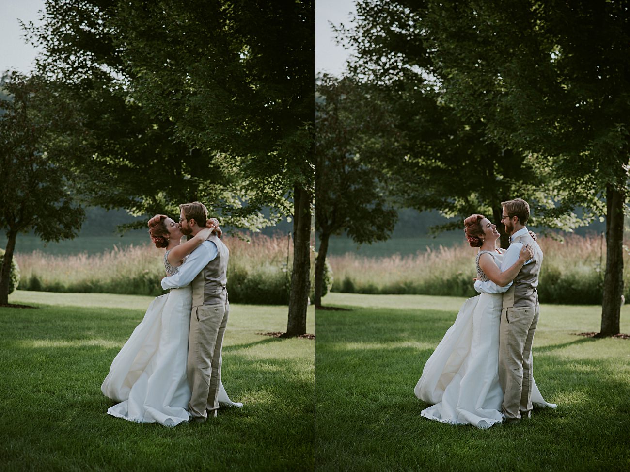 Weddings with dogs, First Look, Mt Horeb Wisconsin Backyard Wedding - Madison Wisconsin Wedding Photographer