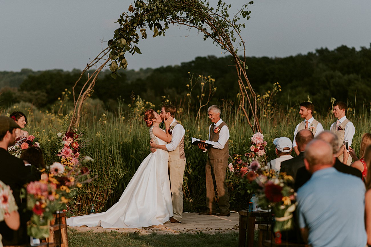 Weddings with Dogs, First Look, Mt Horeb Wisconsin Backyard Wedding - Madison Wisconsin Wedding Photographer