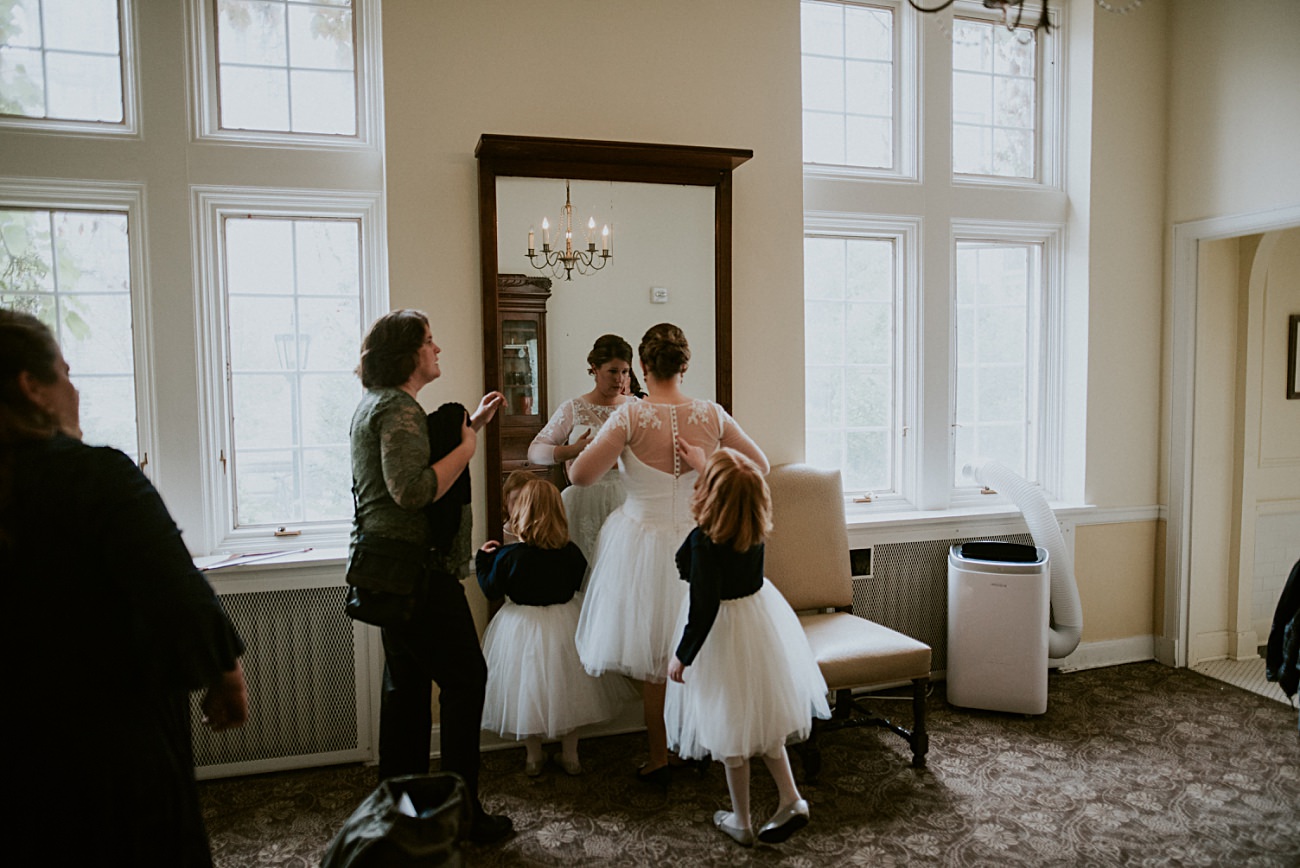 Bride getting ready with her kids, Madison WI Wedding Photographer - Natural Intuition Photography