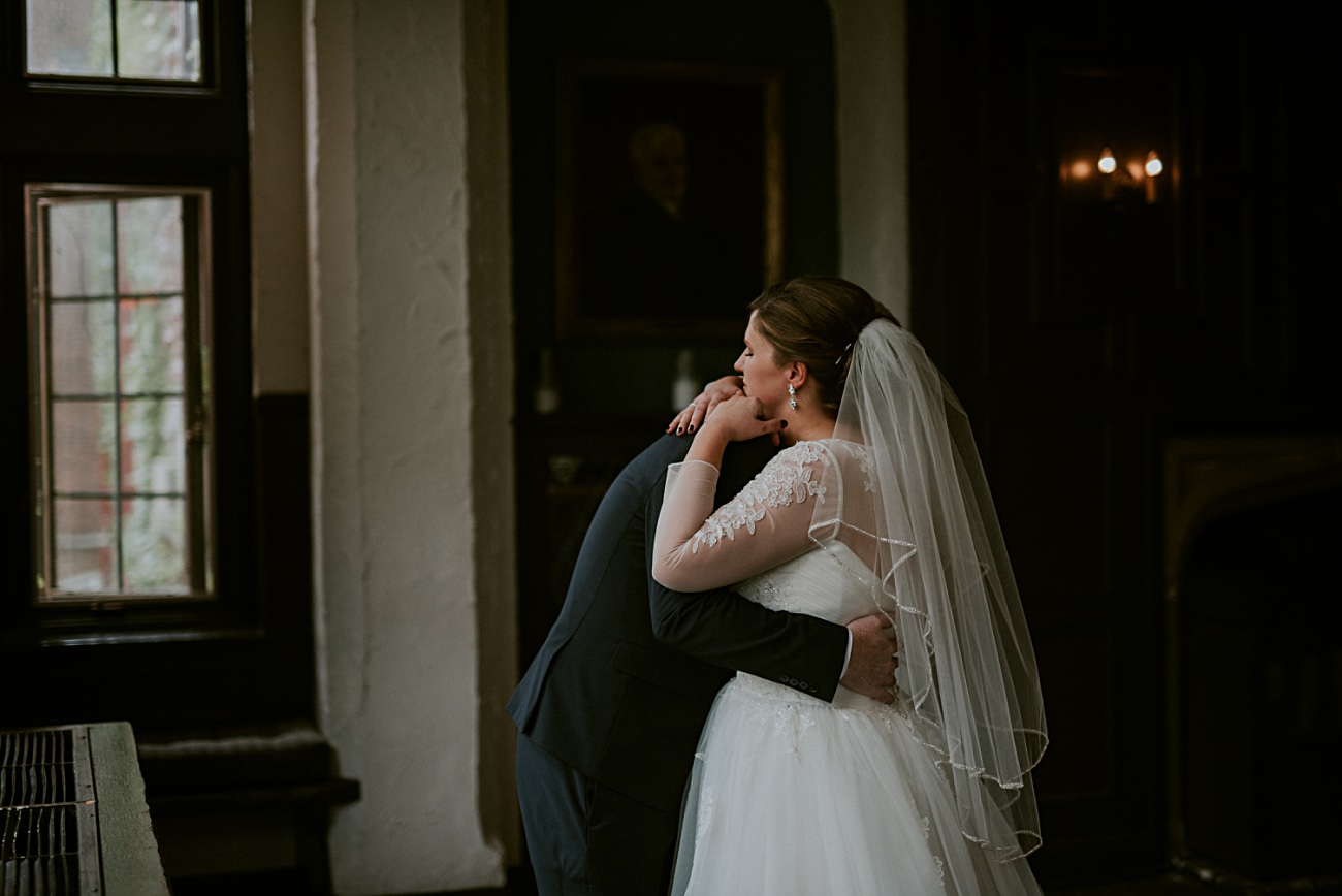 First Look Photos, Bride and Groom, Madison WI Wedding Photographer - Natural Intuition Photography