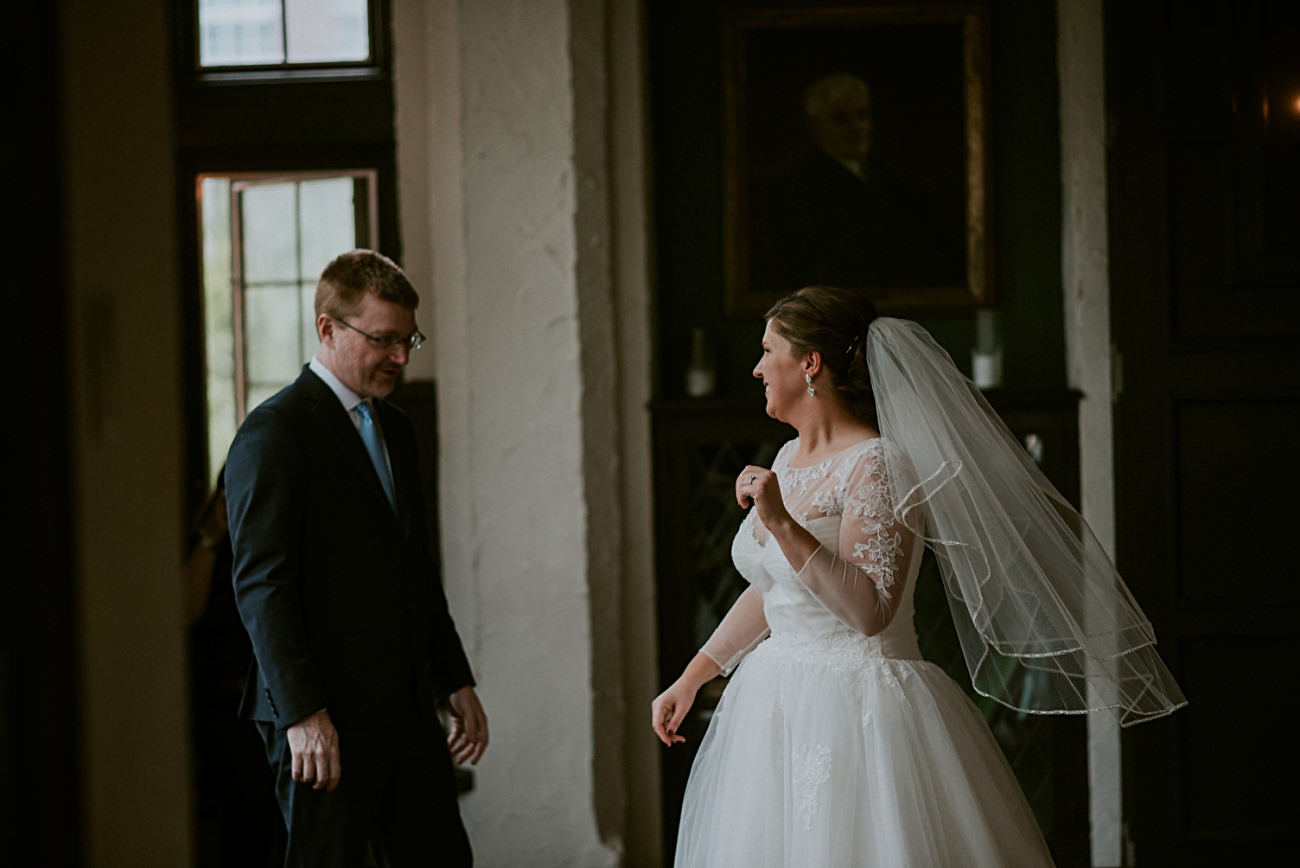First Look Photos, Bride and Groom, Madison WI Wedding Photographer - Natural Intuition Photography