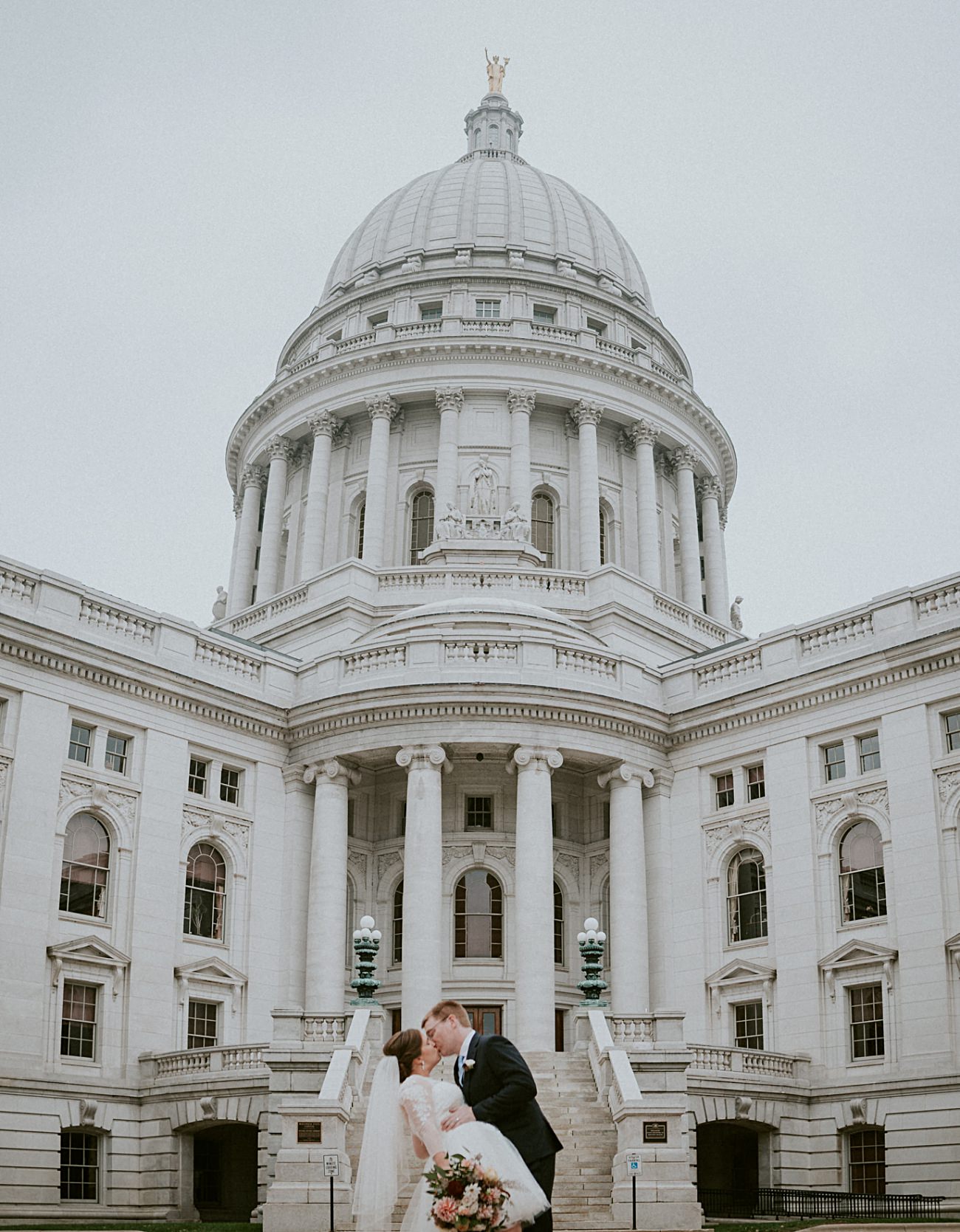 Bride and groom photos at capital, Small Church Wedding, Intimate Wedding In Madison Wisconsin, Madison WI Photographer
