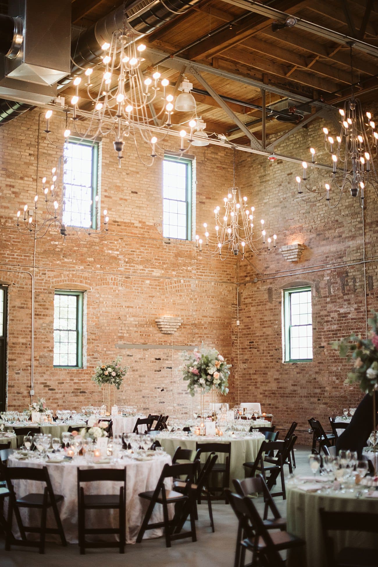 The Factory on Barclay, urban wedding in Wisconsin, whiskey inspired table décor