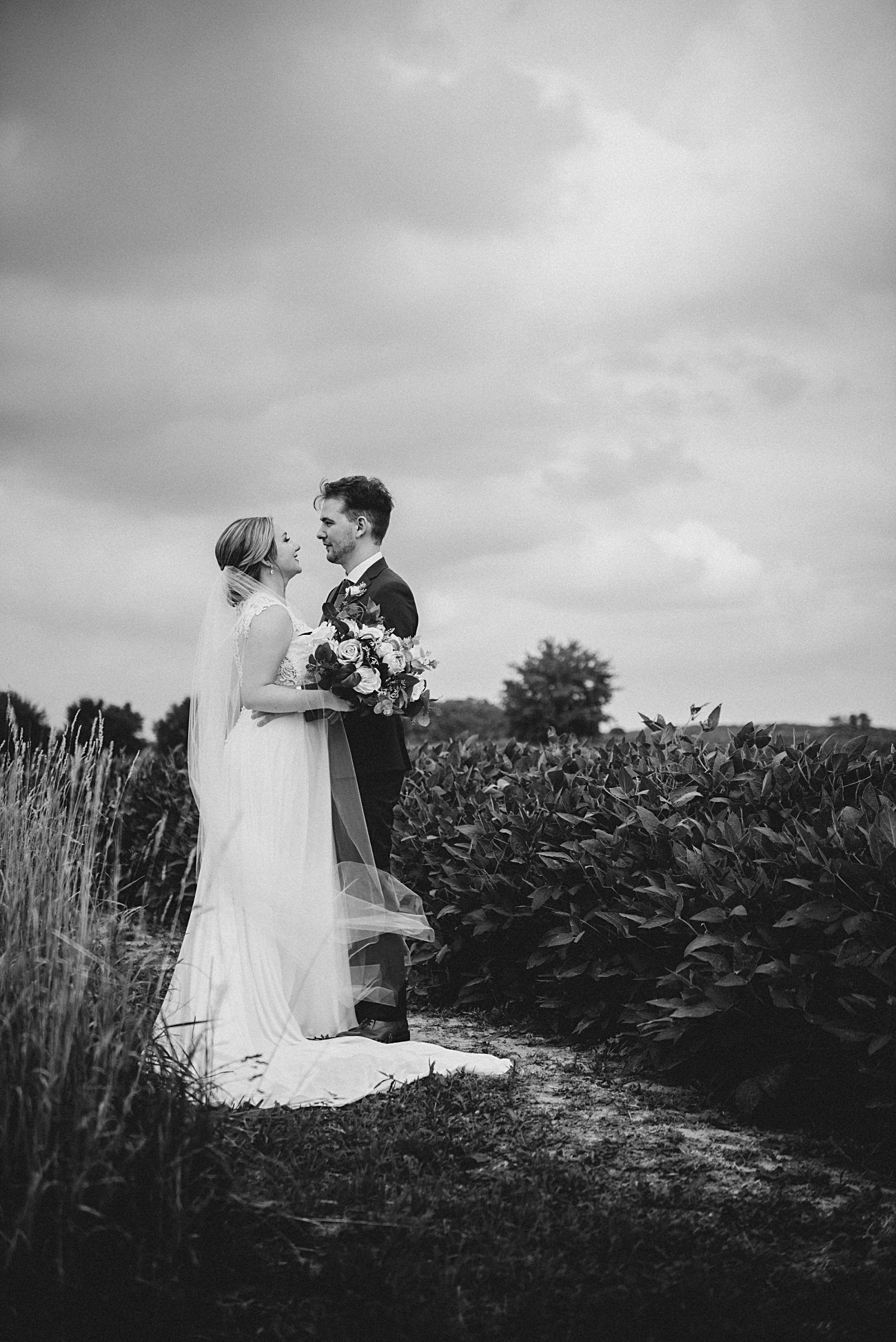 Fall Wedding Couple Photos, Wedding Couple in a field