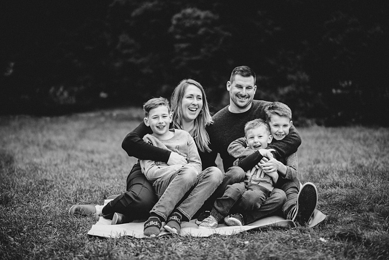 Family with all boys family session, Madison Family Session Locations