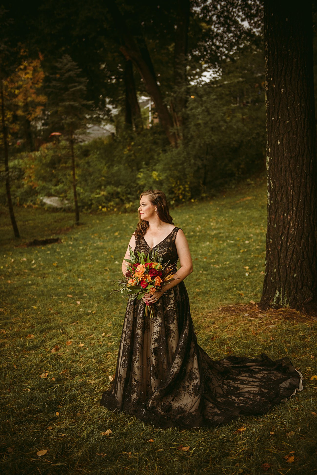 Backyard Wedding Ideas, Black Wedding Dress