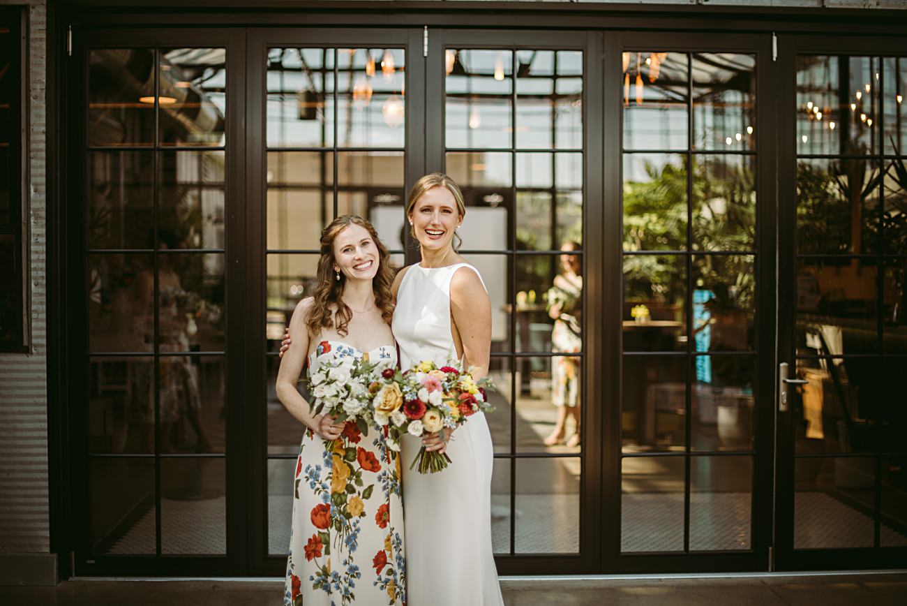 Wedding Party Photos, Floral Bridesmaid dresses, Tinsmith Wedding Madison Wisconsin