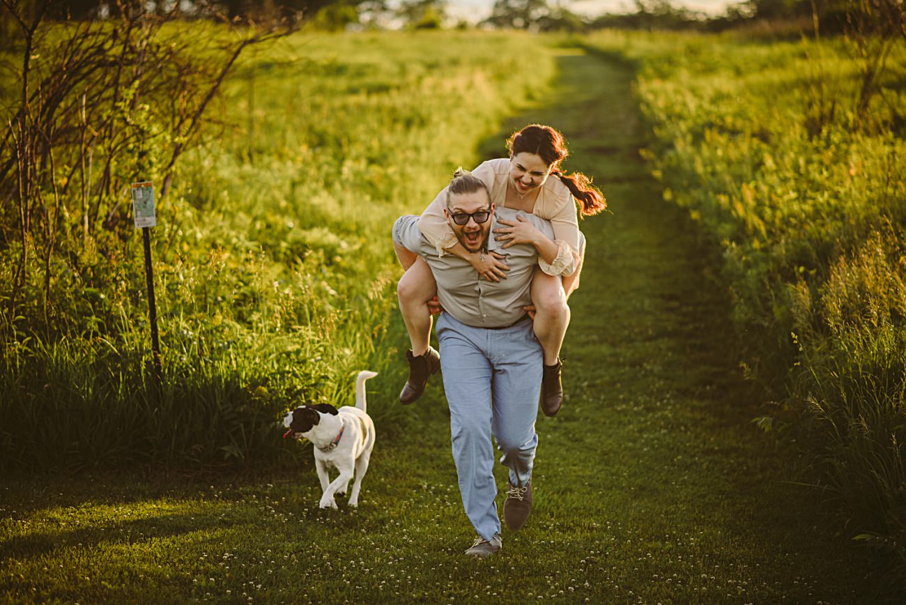 Chicago Area Engagement Session, Engagement Session with a Dog, Nature Center Engagement