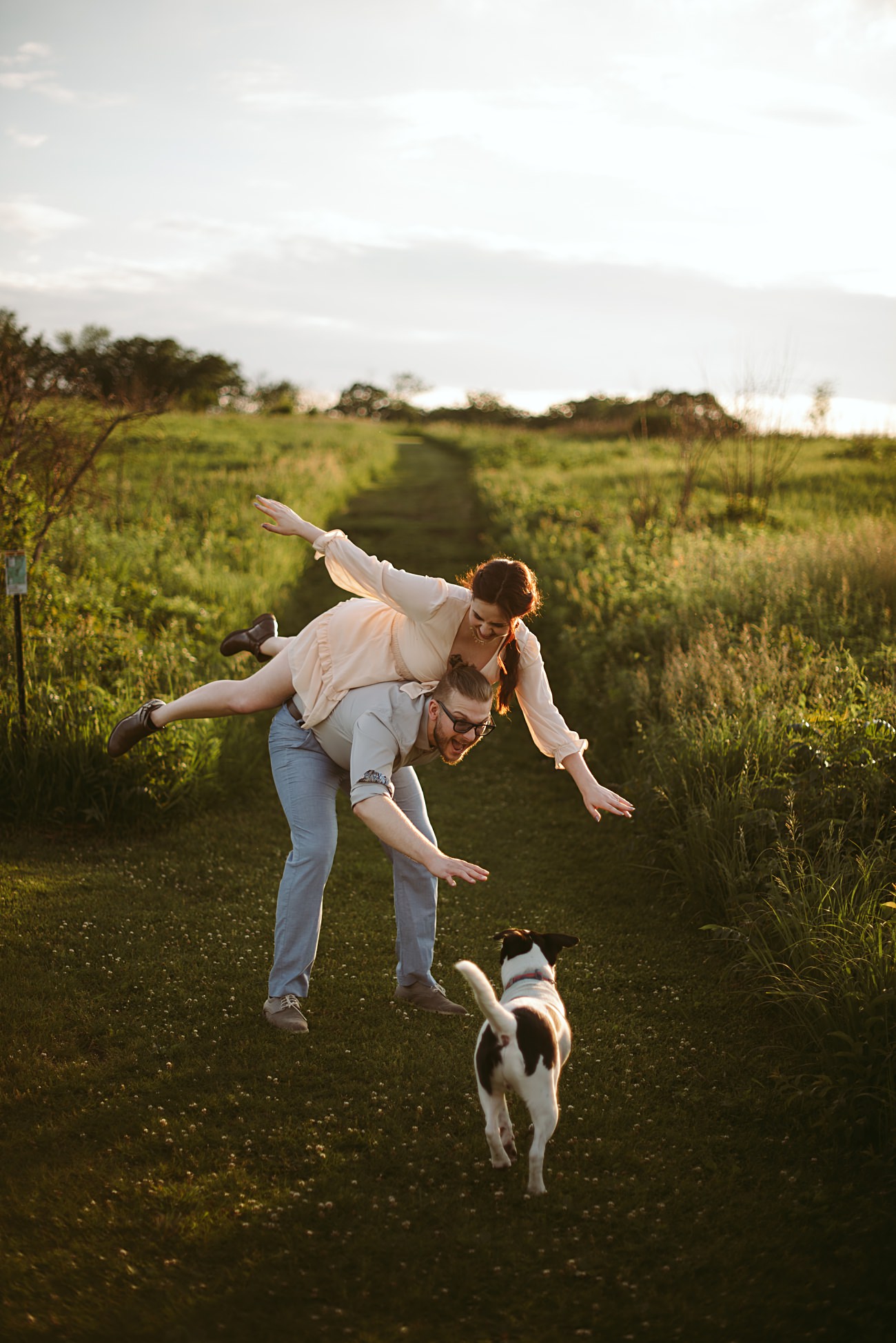 Chicago Area Engagement Session, Engagement Session with a Dog, Nature Center Engagement
