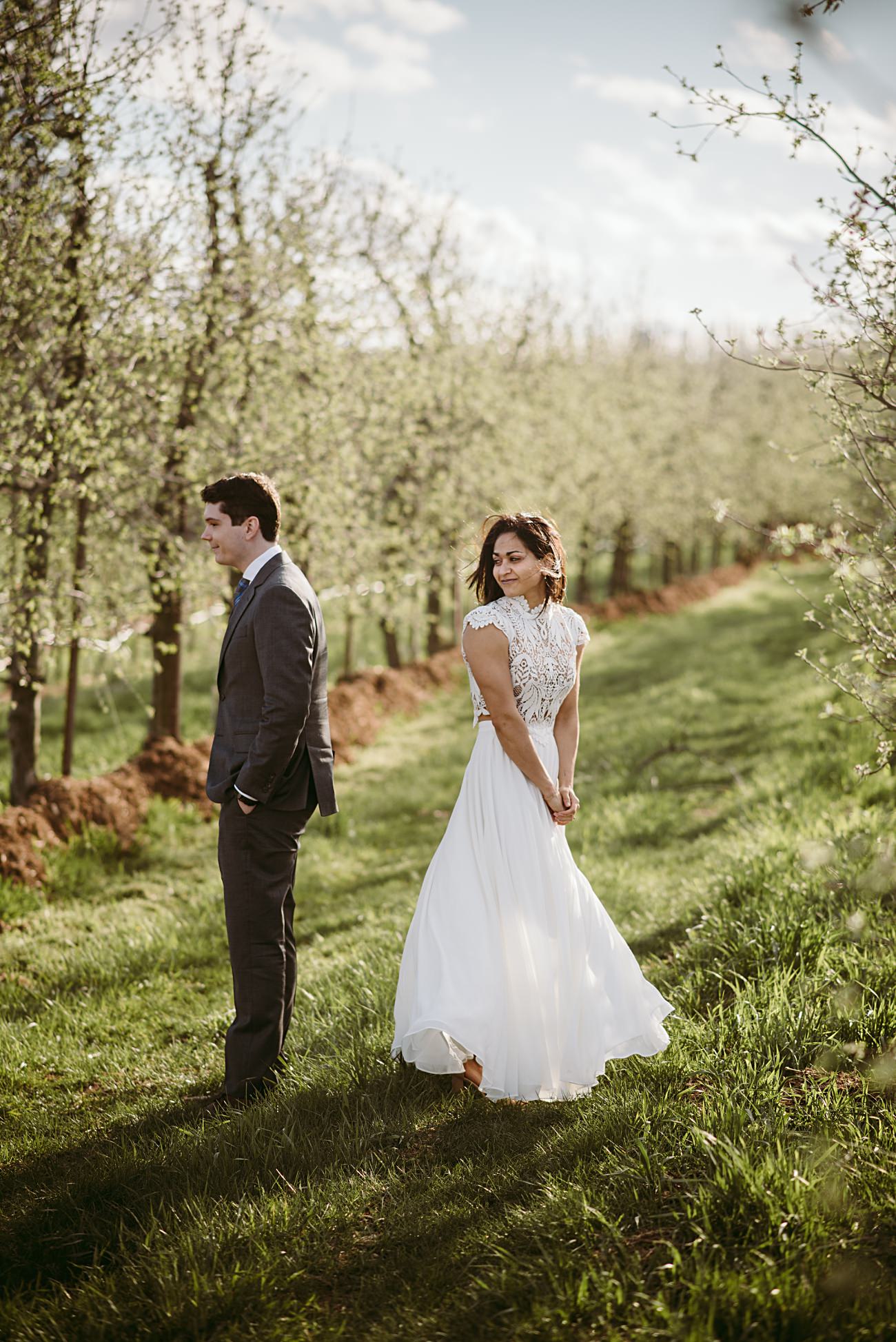 Elopement Wisconsin at Apple Orchard, Where to Elope in Wisconsin