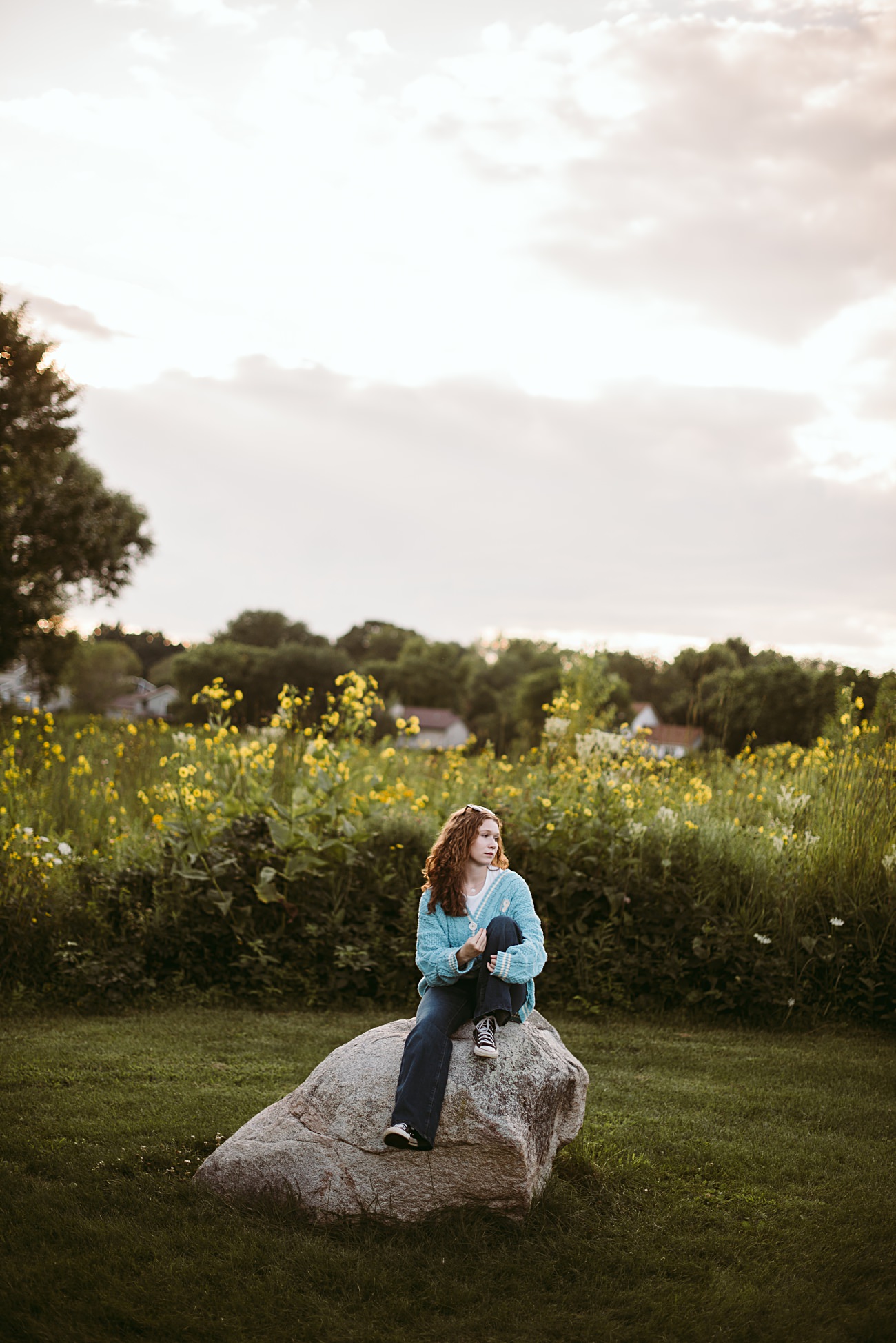 Senior Photography Session at Badger Ridge Middle School, Taylor Swift Cardigan