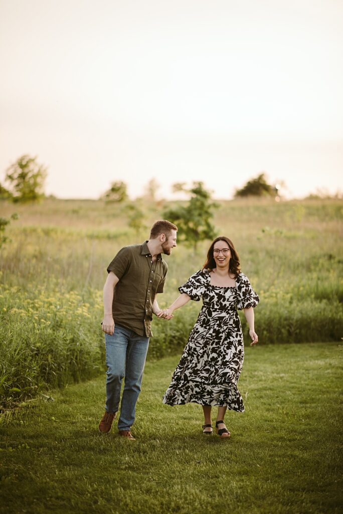 Summer Engagement with picnic, Wisconsin Engagement