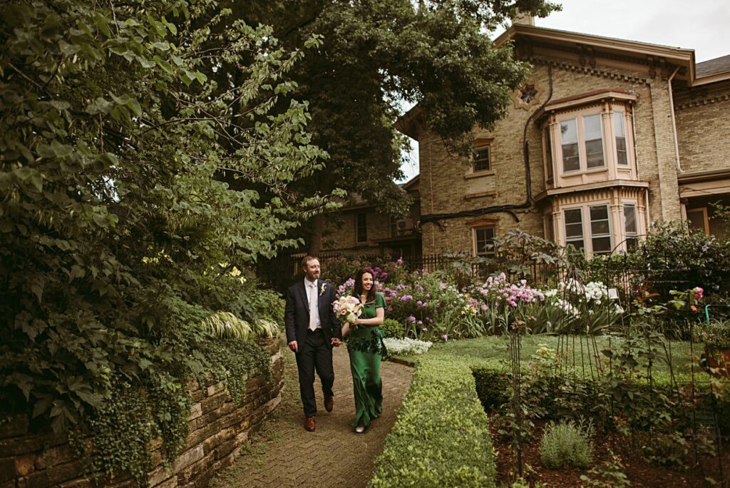 Period Garden Wedding Photos downtown Madison Wisconsin