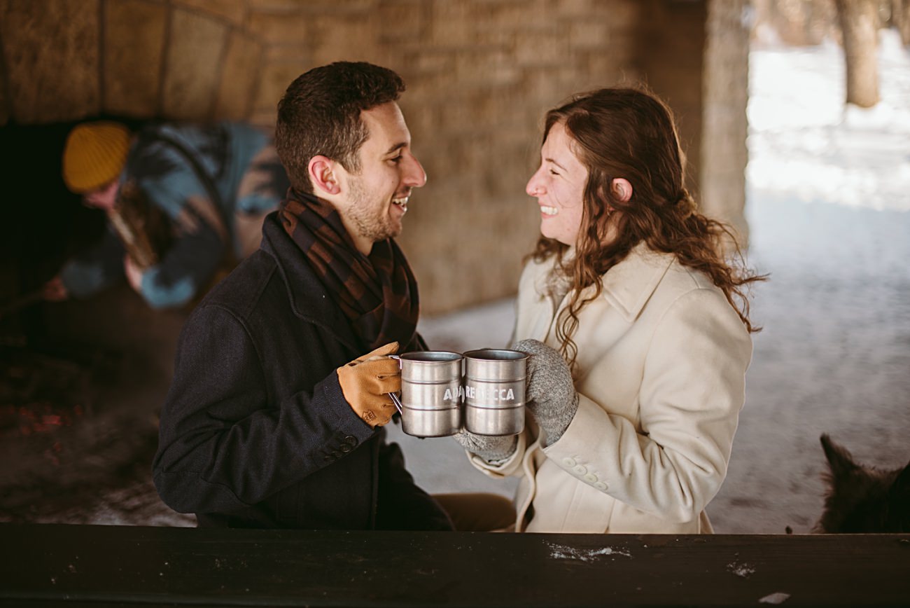 Winter Engagement Session with Dogs
