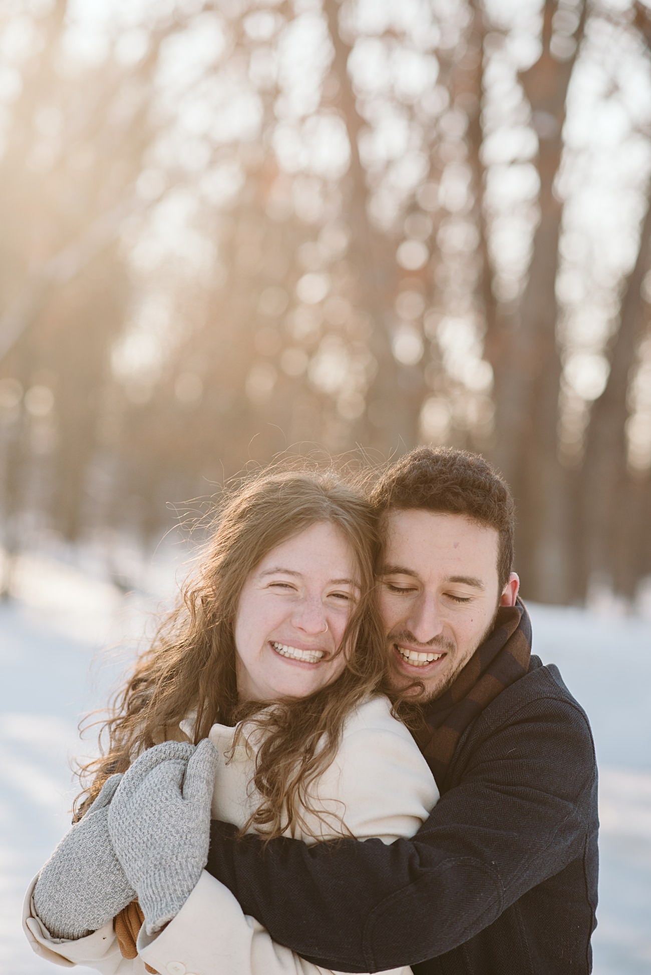 Winter Engagement Session with Dogs